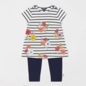 Maine New England Baby Girls Navy Floral Tunic and Leggings Set