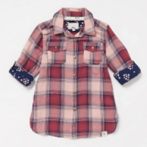 Mantaray Girls Pink Checked Shirt