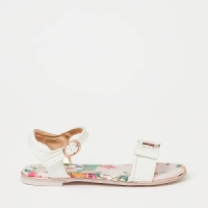 Lola & Maverick Girls White Floral Print Sandals