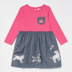 Bluezoo Girls Pink Unicorn Applique Dress