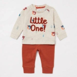 Mantaray Baby Boys Brown Little One Sweater and Joggers Set