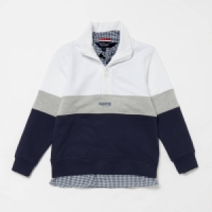 Maine New England Boys Navy Blue Funnel Neck Mock Sweater