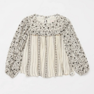 Mantaray Girls White Floral Print Blouse