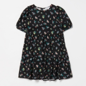 Debenhams Bluezoo Girls Black Floral Print Dress