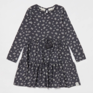 Mantaray Girls Grey Floral Cluster Dress