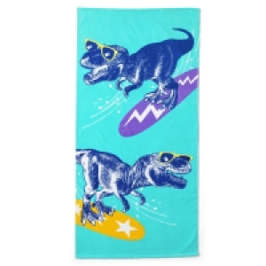 Lands End Blue Kids Printed Velour Beach Towel