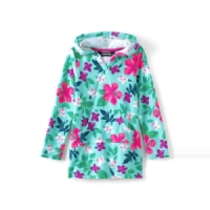 Lands End Blue Girls Hoodie Terry Kangaroo Cover Up