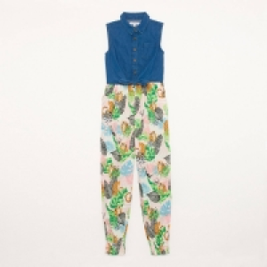 Bluezoo Girls Multicoloured Leaf and Leopard Print Mock Shirt Jumps