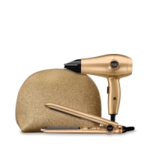 Debenhams Ego Gold Shimmer Hair Straightener and Dryer Travel Set