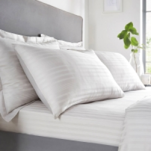 Debenhams Silver 100% Cotton Sateen Stripe 300 Thread Count Flat Sheet