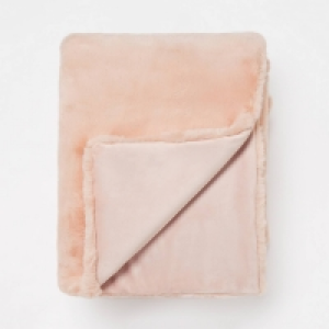 Debenhams Pink Faux Fur Throw