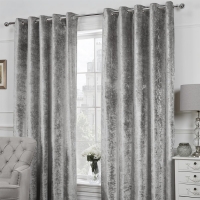 HomeBargains  Adore Collection: Crushed Velvet Curtains - Silver