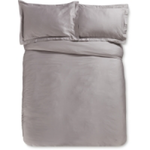 Aldi  Grey Double Sateen Duvet Set