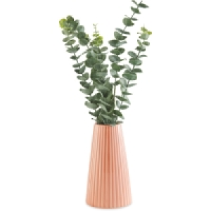 Faux Eucalyptus In Ceramic Pink Vase