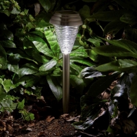 QDStores  Mira Pagoda Stainless Steel Solar Stake Light