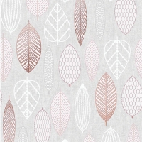 Wickes  Superfresco Easy Pink Scandi Leaf Wallpaper - 10m