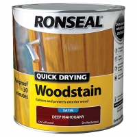 Wickes  Ronseal Quick Drying Woodstain - Satin Deep Mahogany 2.5L
