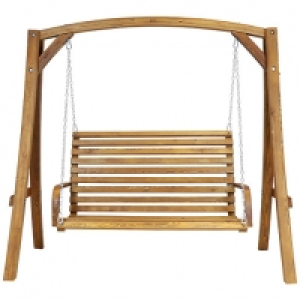Charles Bentley 3 Seater Wooden Garden Swing Chair