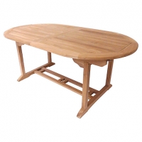 Wickes  Charles Bentley 6-8 Seater Teak Extendable Wooden Oval Ext T