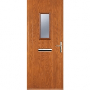 Wickes  Euramax 1 Square Oak Left Hand Composite Door 920mm x 2100mm