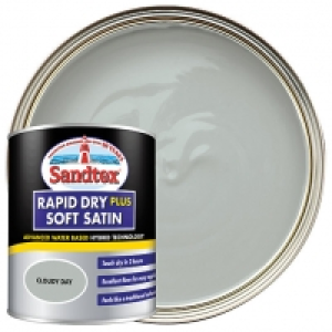 Sandtex Rapid Dry Plus Soft Satin Paint - Cloudy Day 750ml £30.00