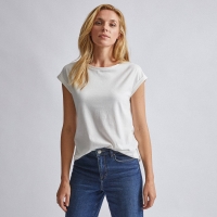 Debenhams Dorothy Perkins White Organic Cotton Roll Sleeve T Shirt