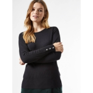 Debenhams Dorothy Perkins Black Pearl Cuff Sustainable Viscose Jumper