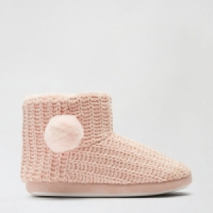 Debenhams Dorothy Perkins Pink Chenile Pompom Slipper Boots