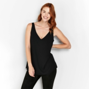 Wallis Black V Neck Camisole Top