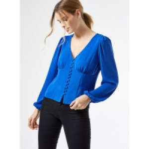 Debenhams Dorothy Perkins Blue Button Through Top