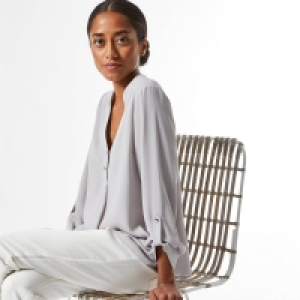 Petite Silver Roll Sleeves Shirt £15.00