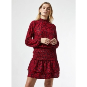 Debenhams Dorothy Perkins Red Animal Print Sheered Mini Dress