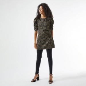 Dorothy Perkins Gold Animal Lurex Tunic Top