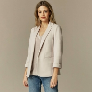 Wallis Petite Cream Ribbed Blazer