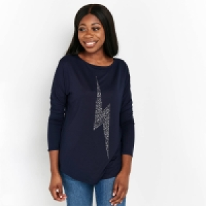 Debenhams Wallis Petite Blue Sparkly Lightning Bolt Top
