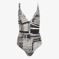 Debenhams J By Jasper Conran Black Sketch Weave Print Belted Swimsuit