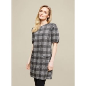 Dorothy Perkins Grey Check Print Tunic Top