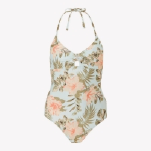 Debenhams Mantaray Pale Green Waikiki Tie Front Non-Wired Padded Swimsuit