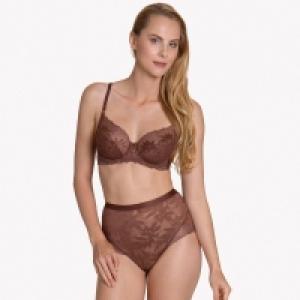 Debenhams Lisca Brown Lace Harvest Underwired Full Cup Bra