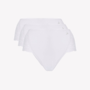 Ten Cate 2 Pack White Lace Side High Leg Knickers