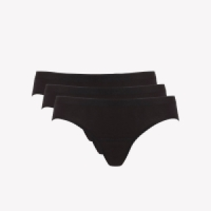 Ten Cate 3 Pack Black Cotton Seamless Bikini Knickers