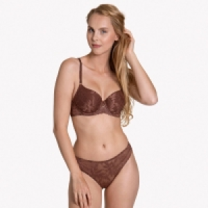 Lisca Brown Lace Harvest Underwired T-Shirt Bra