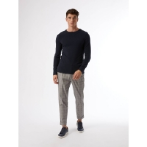 Burton Navy Long Sleeved Muscle Fit T-Shirt