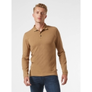 Debenhams Burton Sand Long Sleeved Muscle Fit Polo Shirt