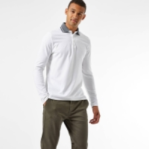 Burton White Jacquard Collar Polo Shirt