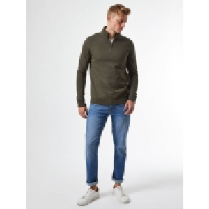 Debenhams Burton Khaki 1/4 Zip Funnel Neck Sweatshirt