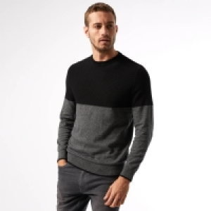 Debenhams Burton Black And Grey Colourblock Jumper