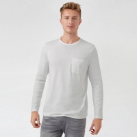 Debenhams Burton White Long Sleeved Organic Pocket T-Shirt
