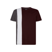Debenhams Burton Burgundy Vertical Cut and Sew Panel Organic T-Shirt