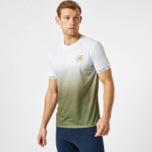 Debenhams Burton Khaki and White Ombre T-Shirt with MB Embroidery